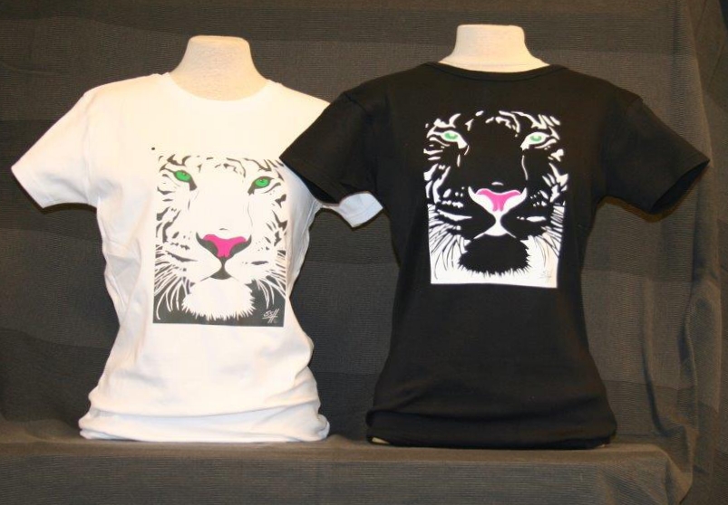 t-skjorte Leopard SvartHvitt, t-shirt Leopard black white